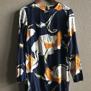 H&M Navy blue with designs dress